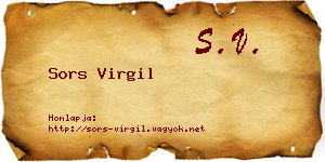 Sors Virgil névjegykártya